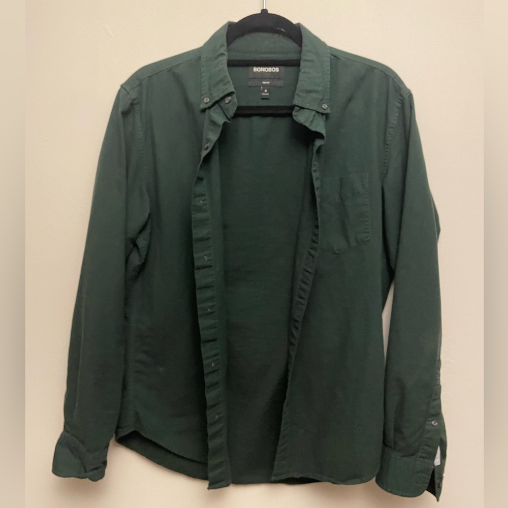 Bonobos forest green long sleeve button down